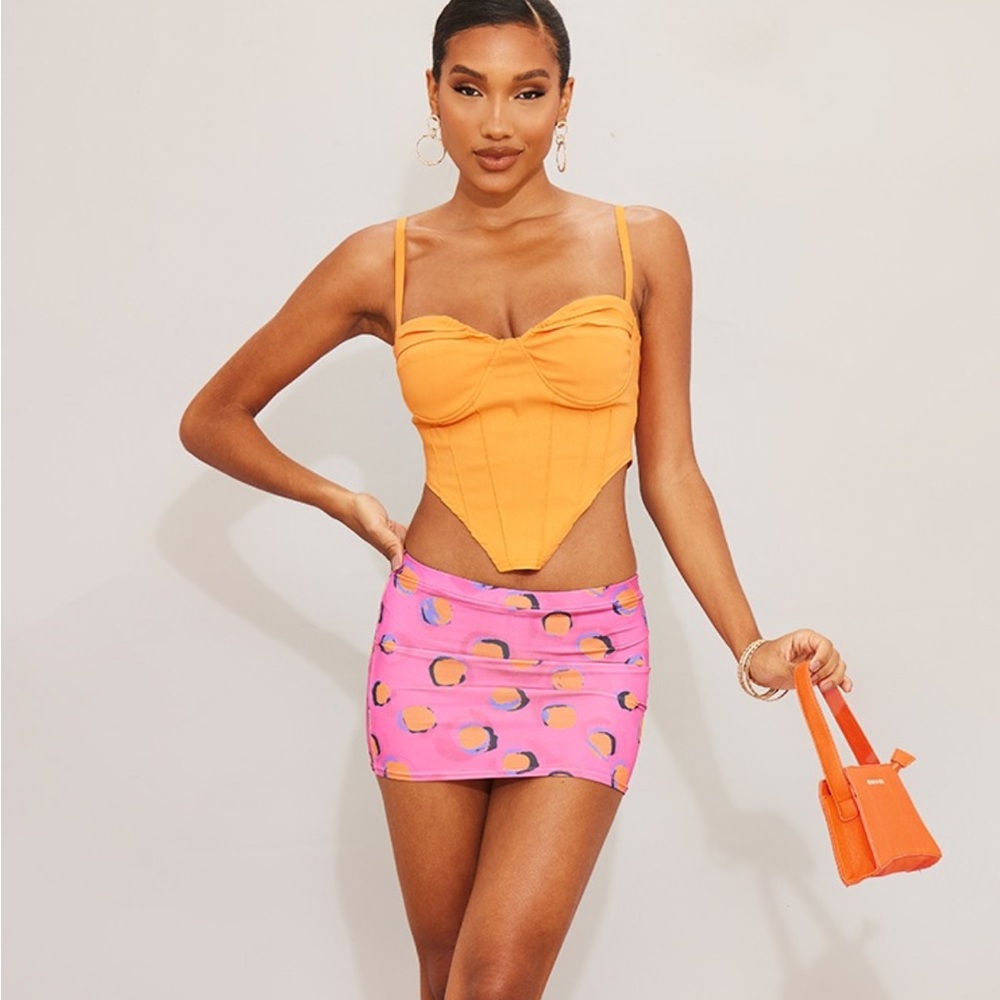 Pink Polka Dot PrettyLittleThing Mini Skirt